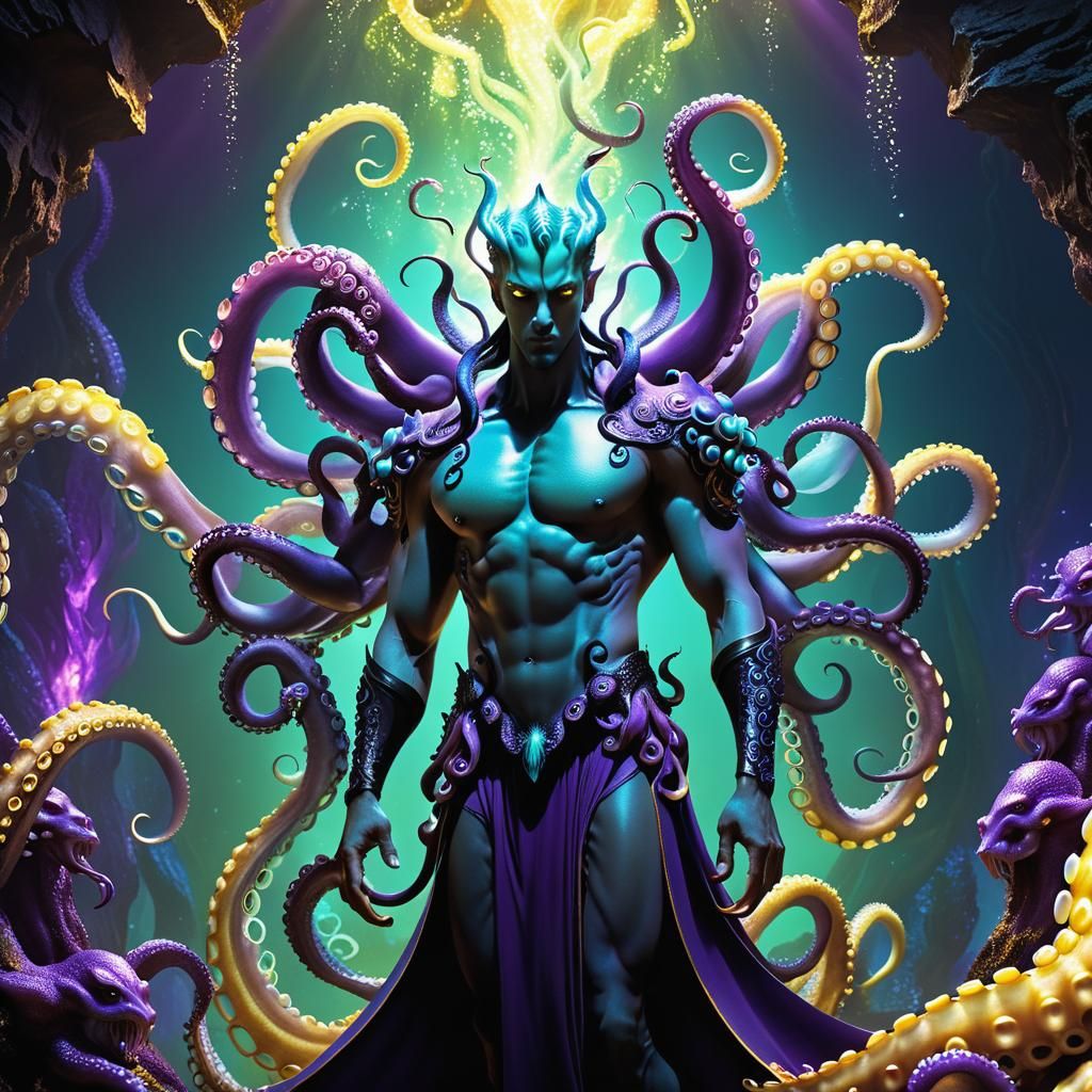 Light Elemental Simic Hybrid in Dark Fantasy Style