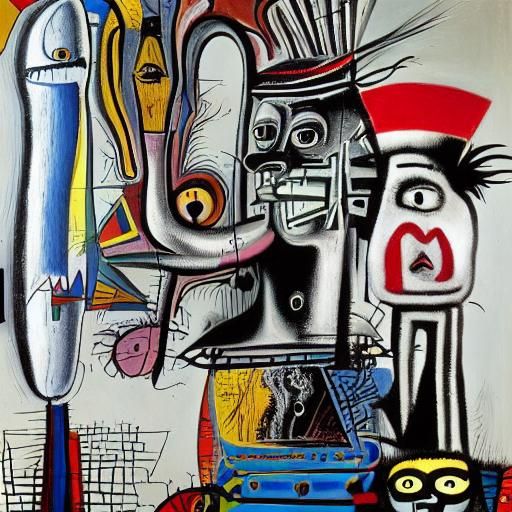 Tin Man in Surrealist Cartoon Style