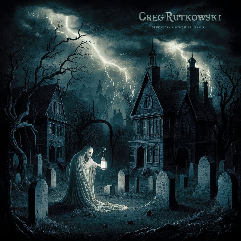 Haunting Night Illustration in Gustave Doré Style