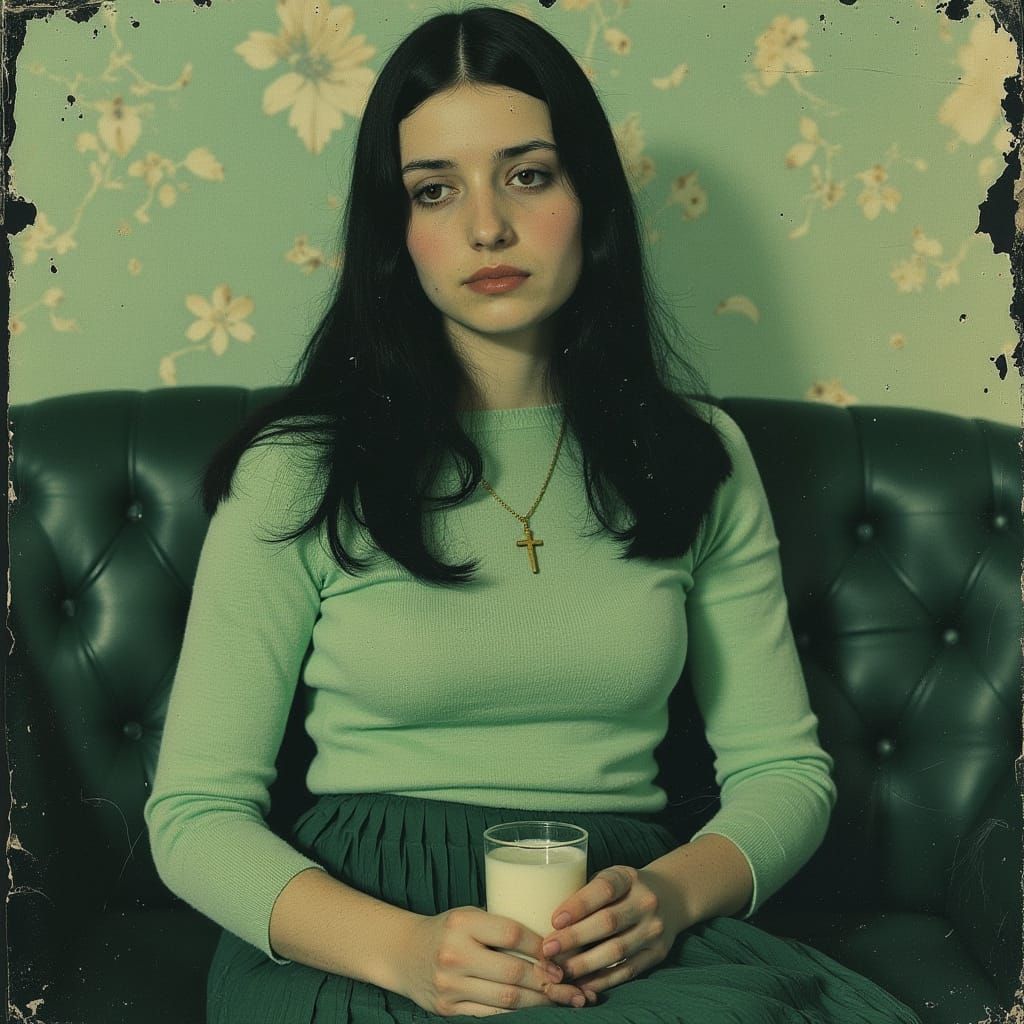 Melancholy Woman in 1950s Portrait