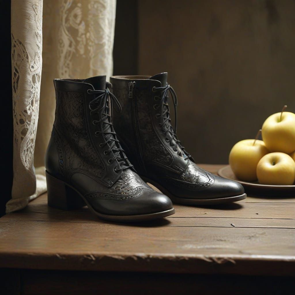 Ethereal Oil Portrait of a Curvy Woman in Gothic Attire