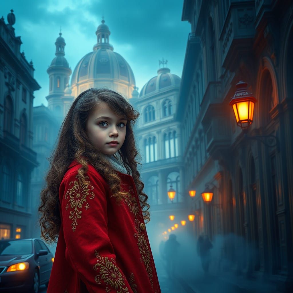 Russian Girl Stands at Edge of Mystical Buenos Aires Street