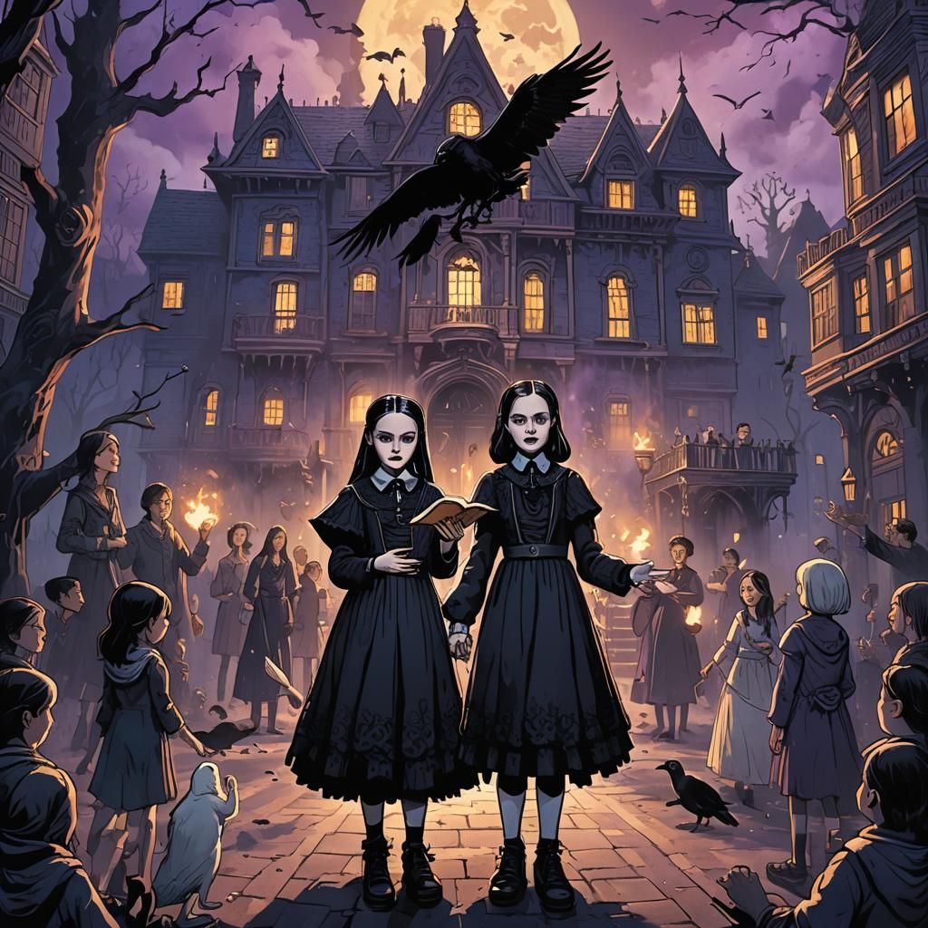 Wednesday Addams and Thing at Nevermore Academy