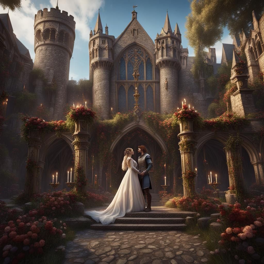 Medieval Fantasy Wedding in Detailed Matte Painting