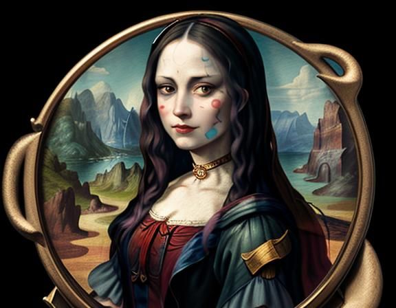 Harley Quinn as Mona Lisa in Potter Style