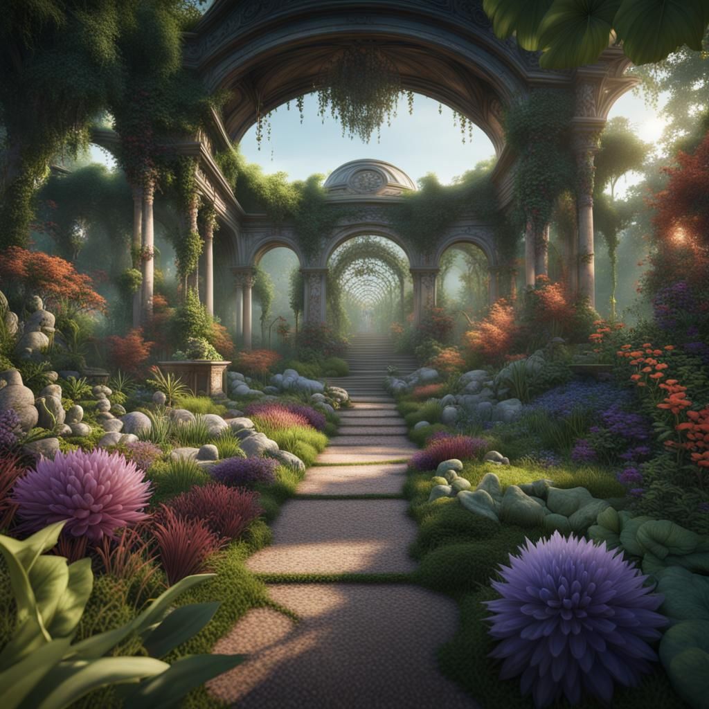 Magical Botanical Garden Concept Art in Unreal Engine