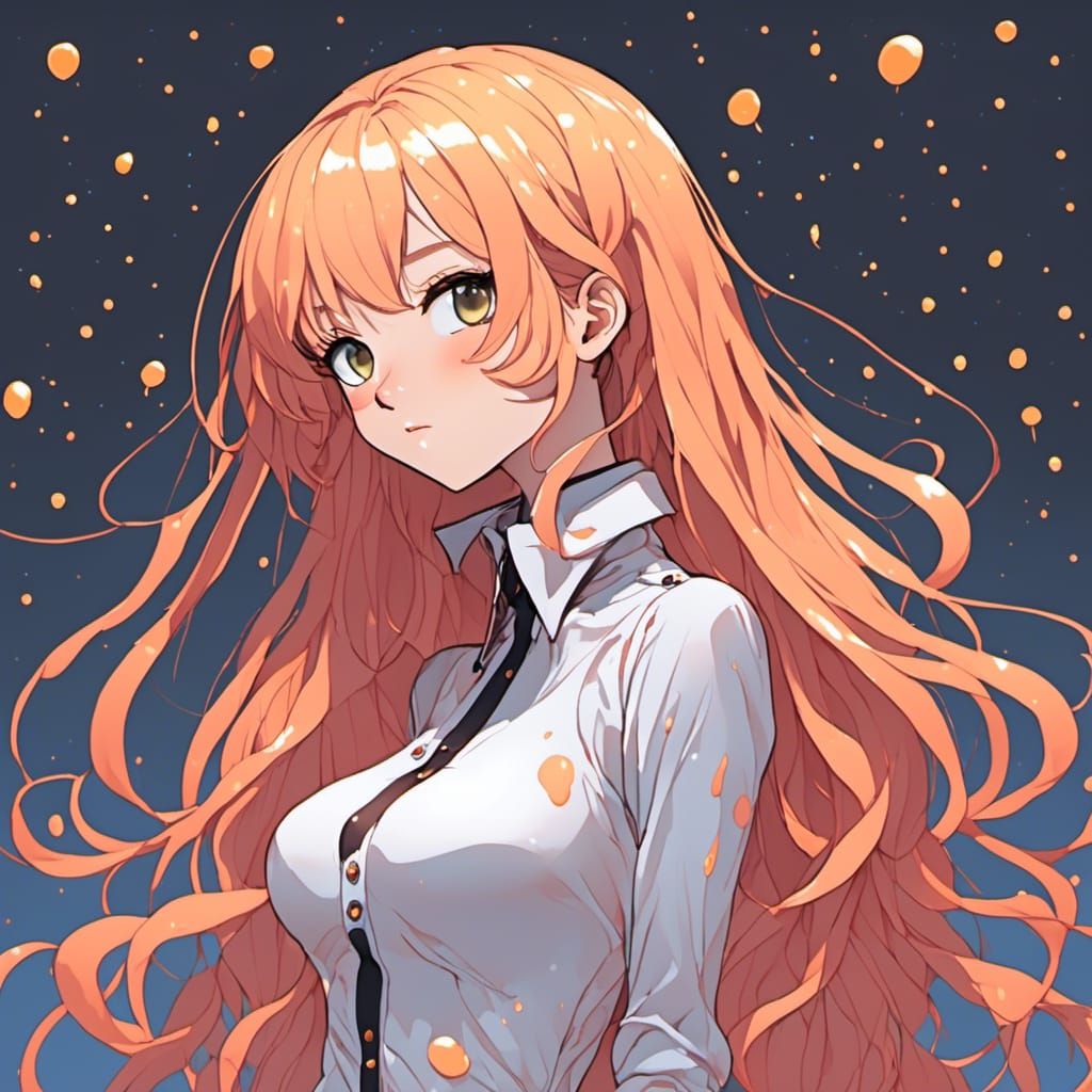 Slime Woman with Voluptuous Posterior in Anime Manga Style