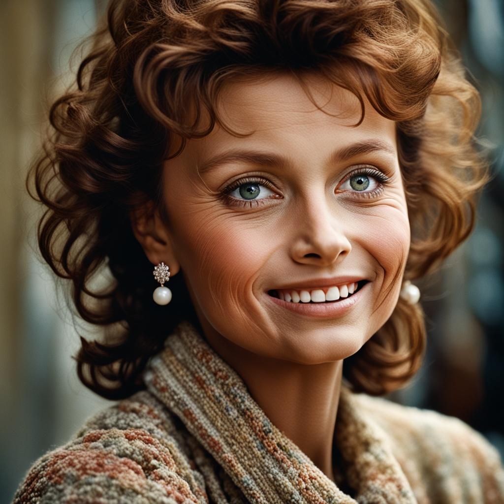 Young Sophia Loren Portrait in Studio Lighting