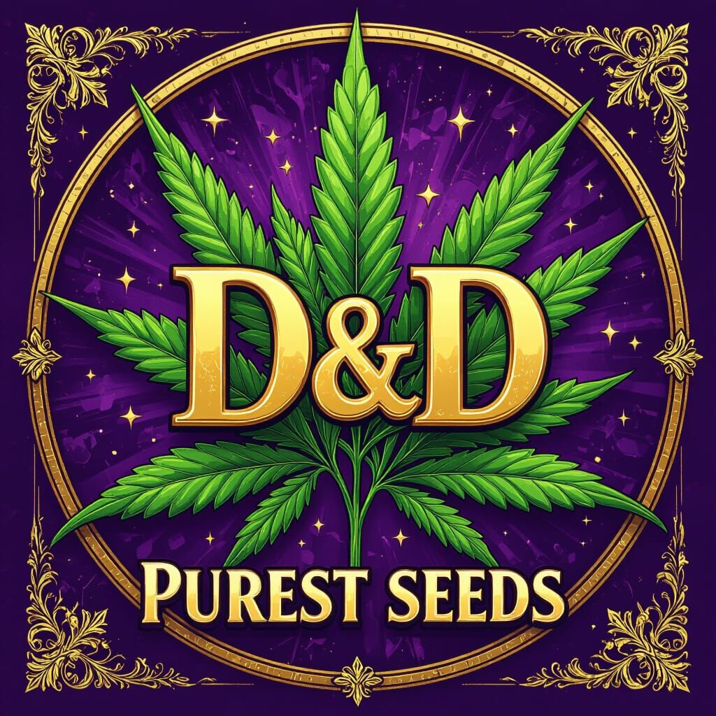 Cannabis D&D Logo with Gold Accents