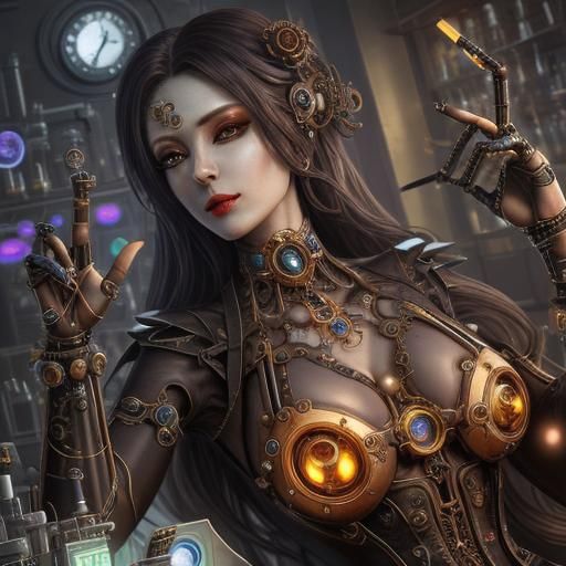 Steampunk Android Reveals Mechanical Heart in Laboratory