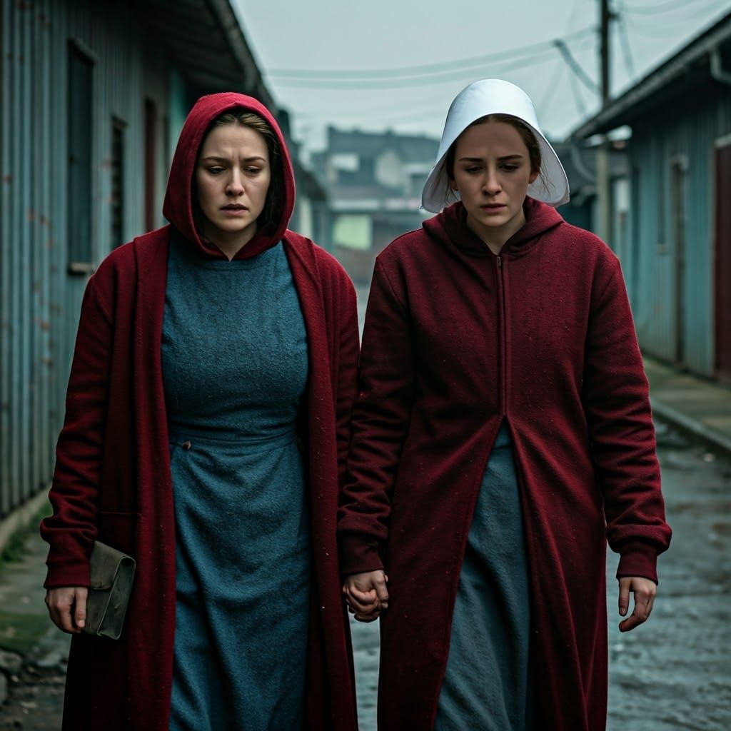 Dystopian Women in a Desolate Slum