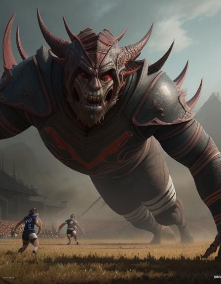 Detailed Rugby Pitch Matte Painting in 8k