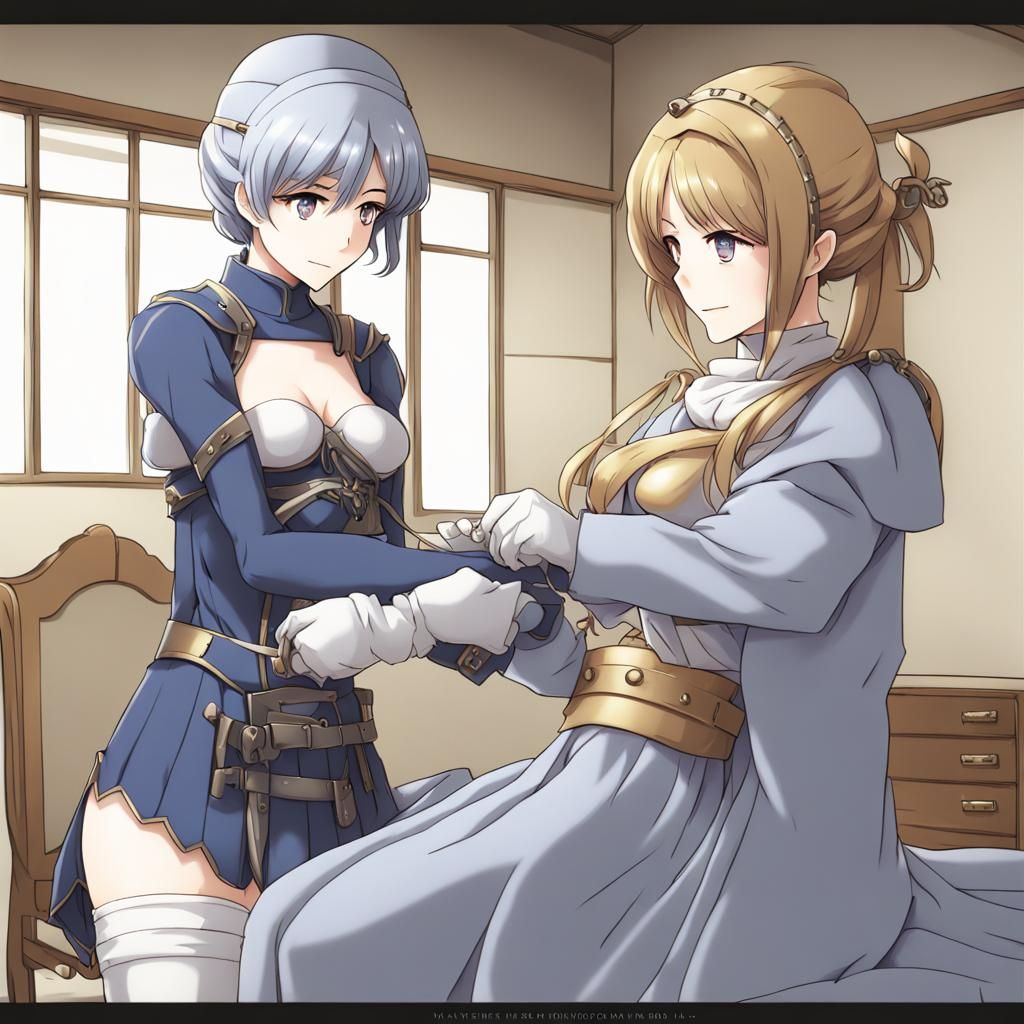 Armored Woman Gets Diaper Change, Anime Style