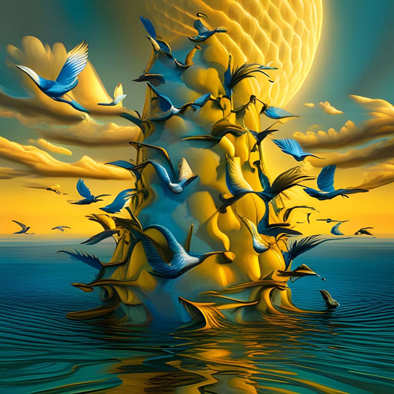 Surreal Birds in 3D with Glossy Pastel Finish
