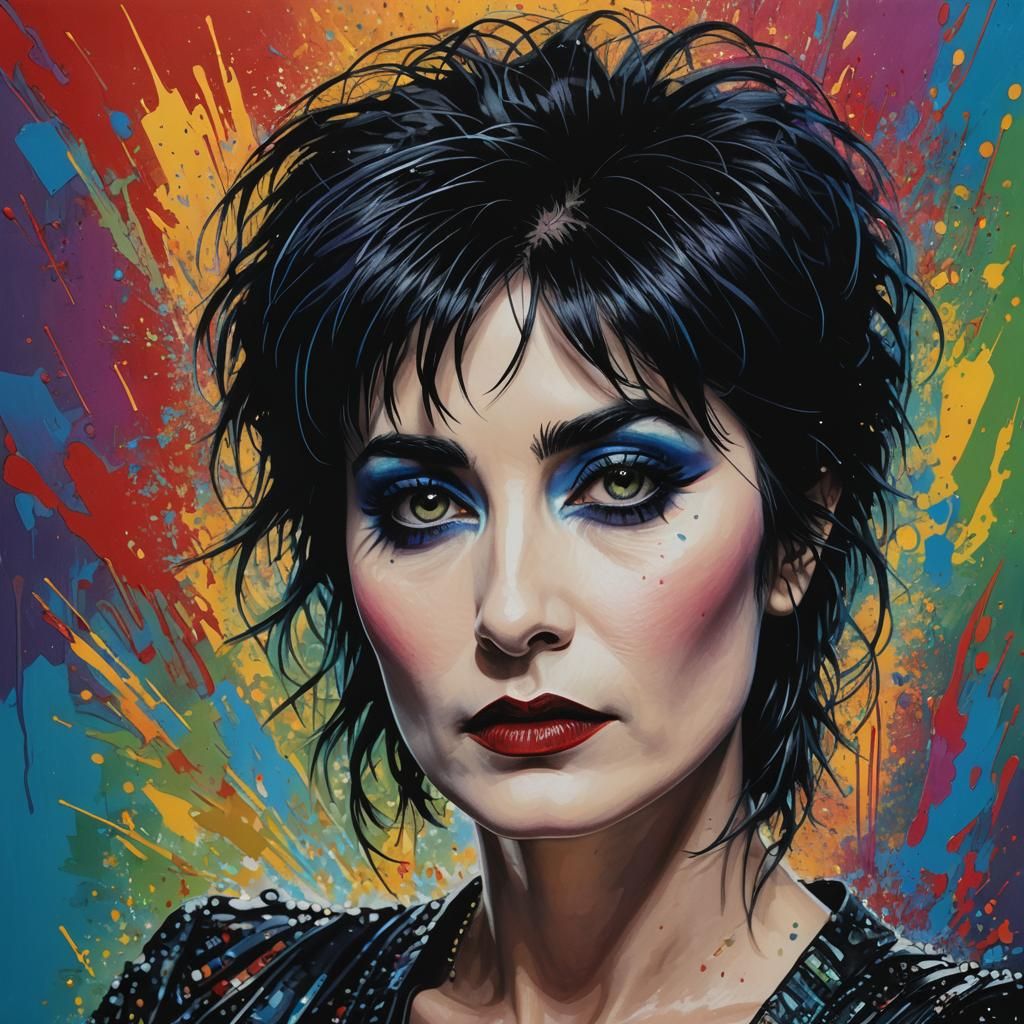 Intricate Portrait of Siouxsie Sioux in Splash Art Style