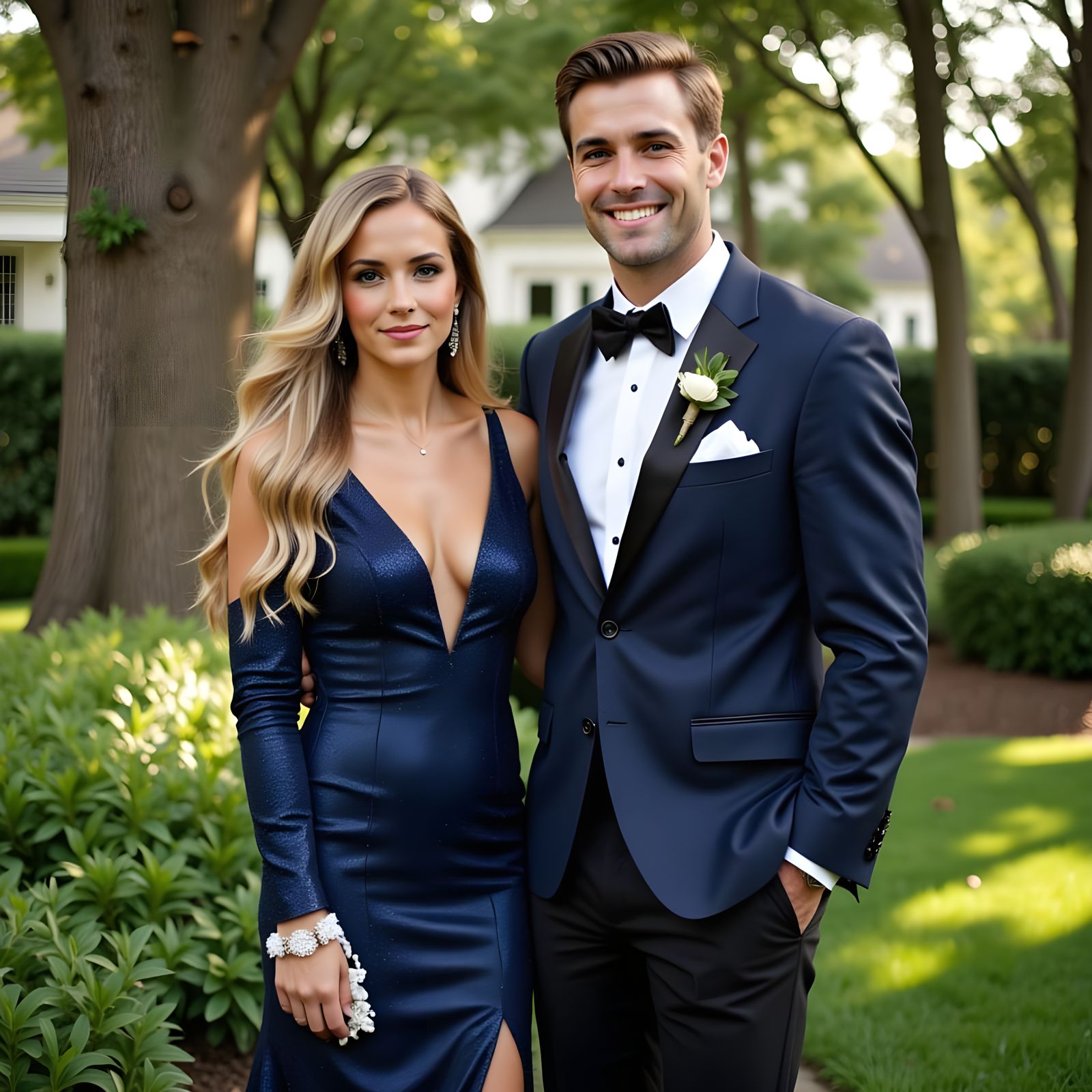 Young Couple in Formal Attire for Prom