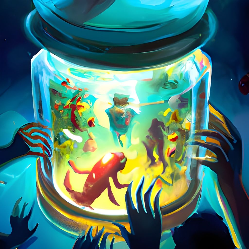 Magical Jar of Nightmares: Horror Comic Illustration