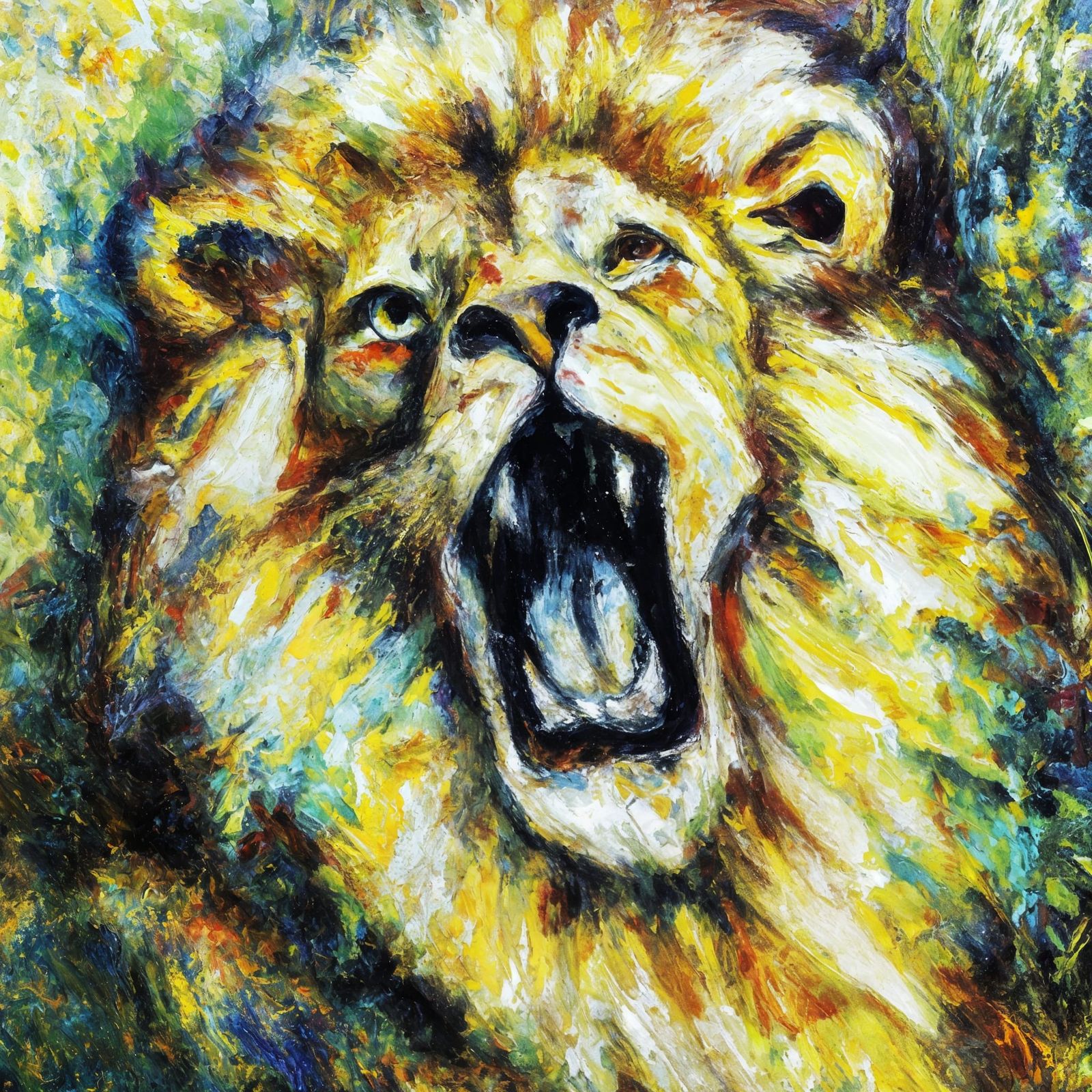 Lion in Neo-Impressionist Uproar