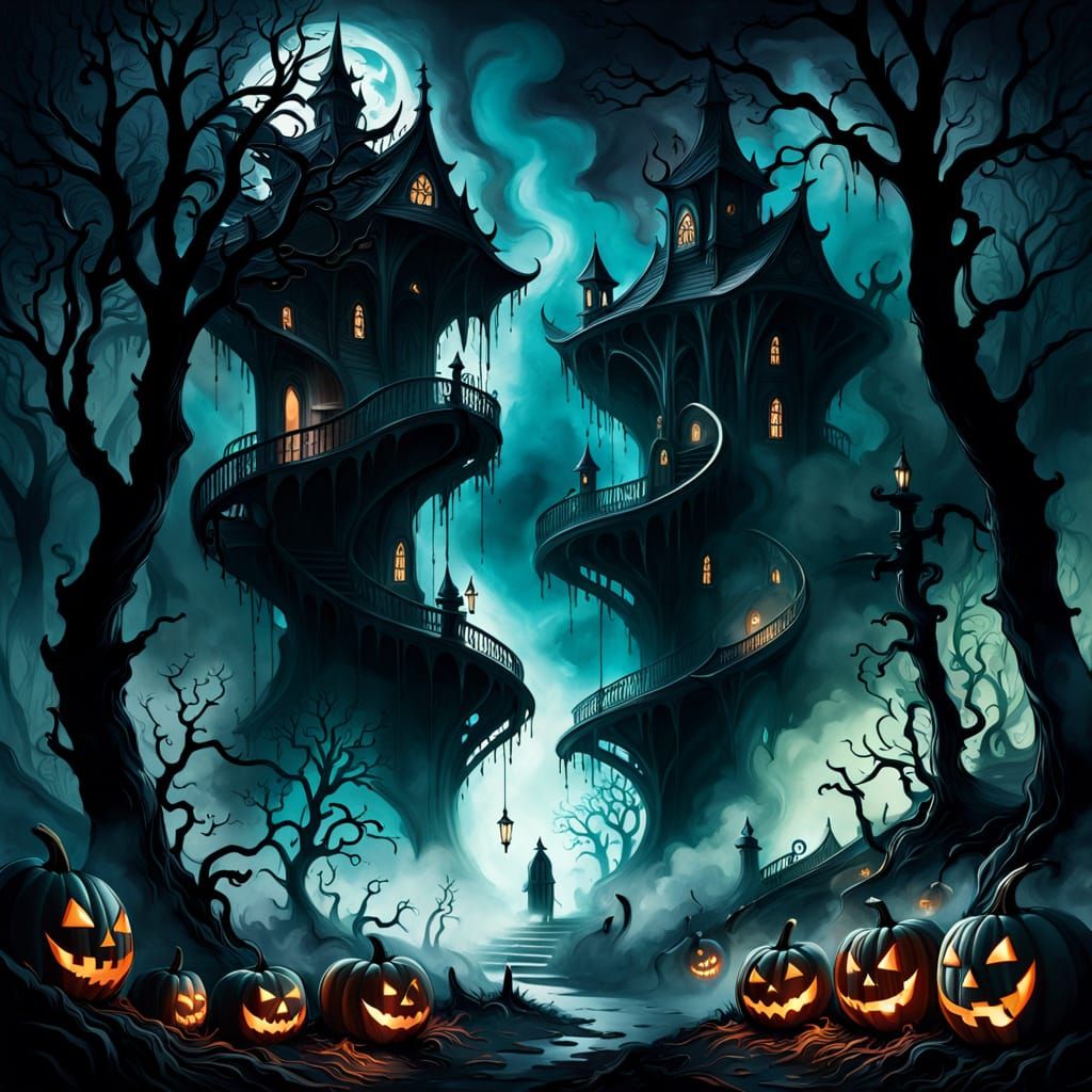 Two spooky Tree houses