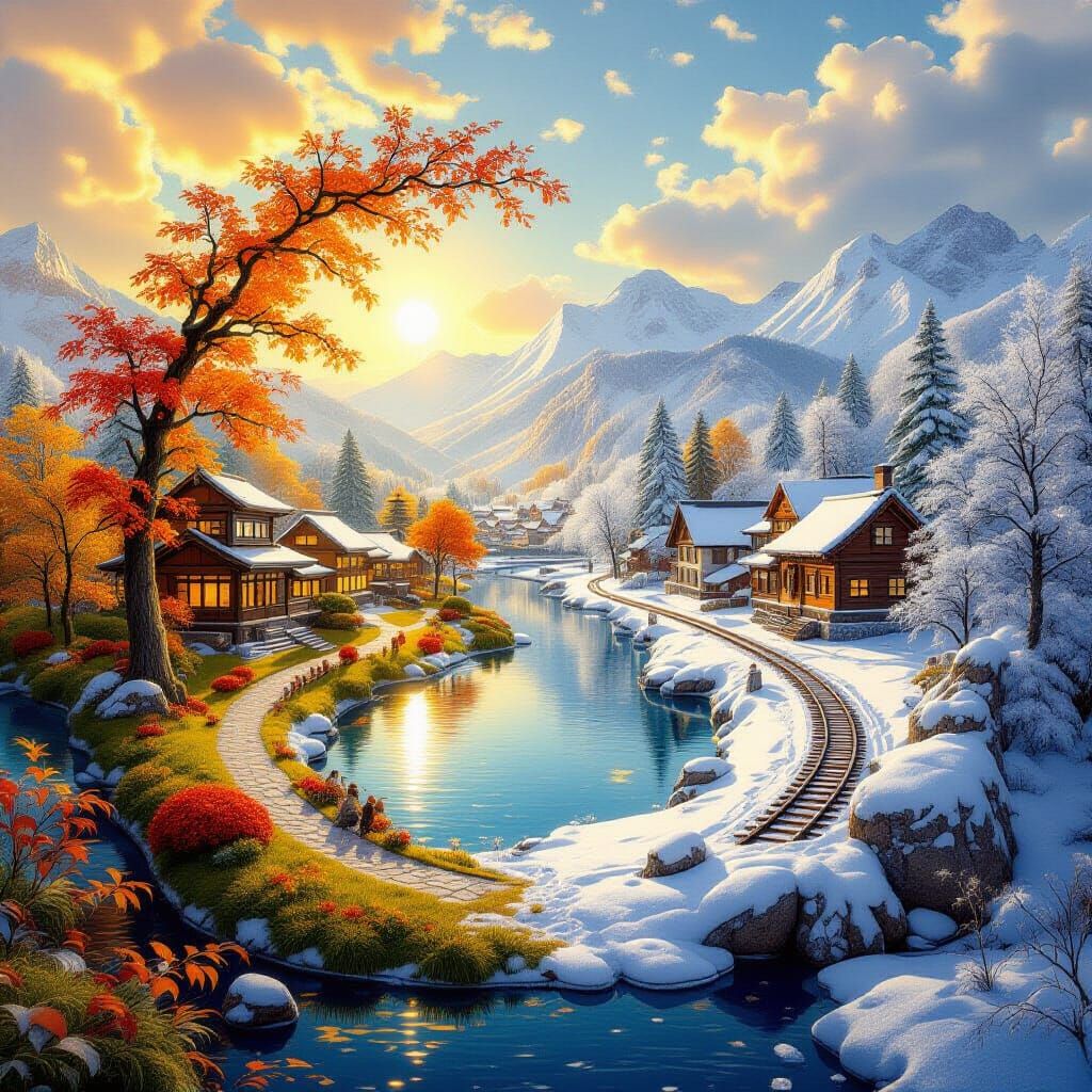 Four Seasons in Yin Yang Art