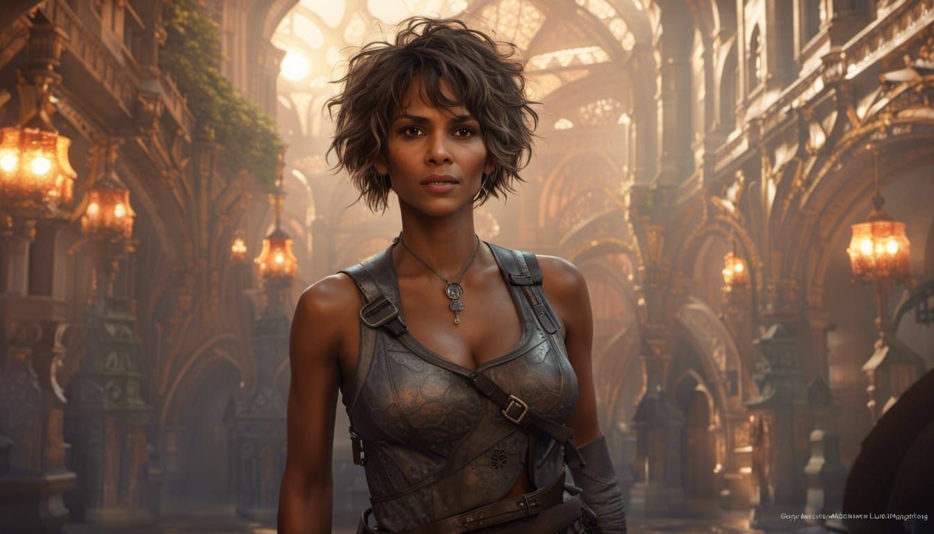 Young Woman Portrait in Dark Fantasy Style