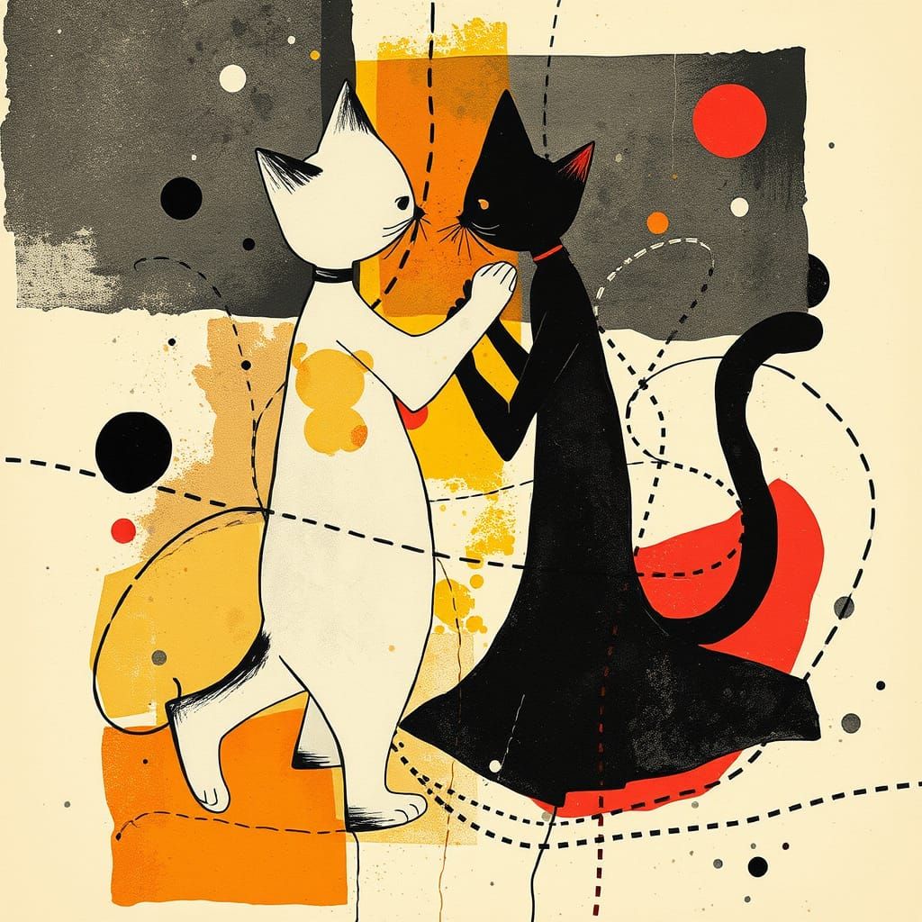 Constructivist Cat Tango in Moody Dark Colors