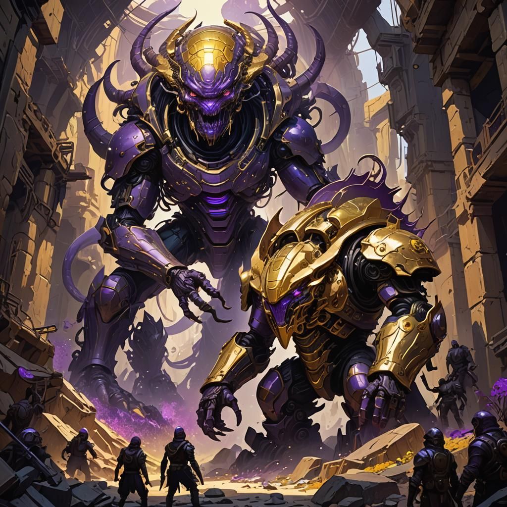 Armored Alien Invasion: Dark Fantasy Concept Art