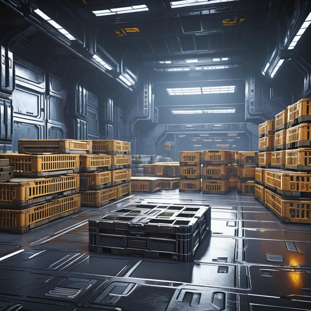 Futuristic Sci-Fi Cargo Bay in Unreal Engine