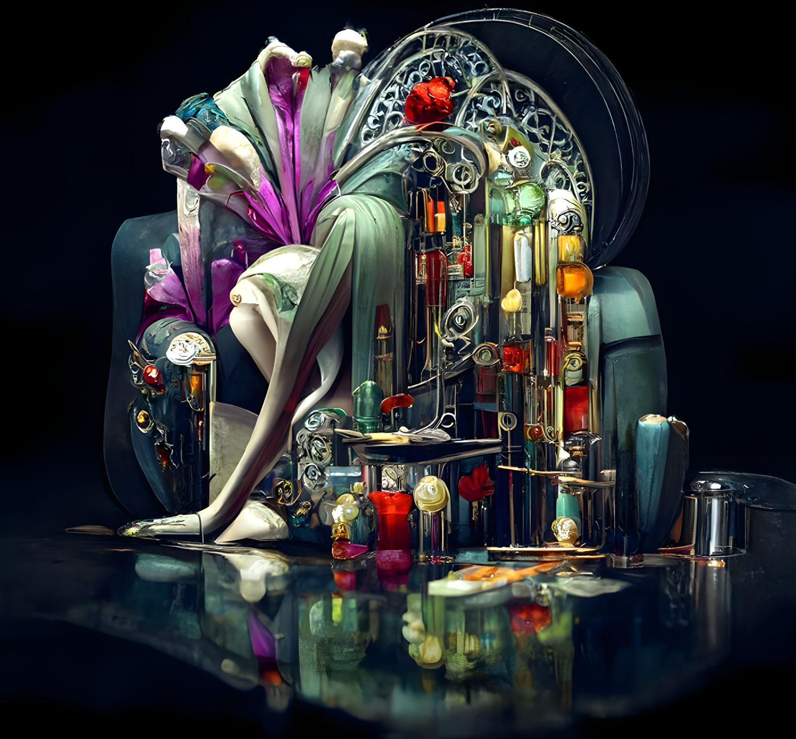 Seamstress in Decadent Theater, Art Nouveau Style