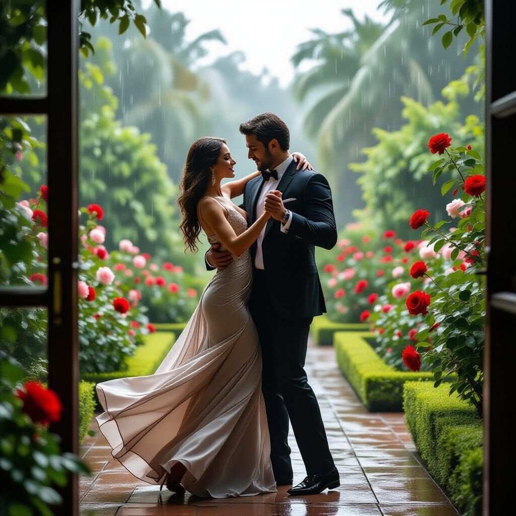 Sensual Dance Through a Foggy Window, Hyperrealistic Style