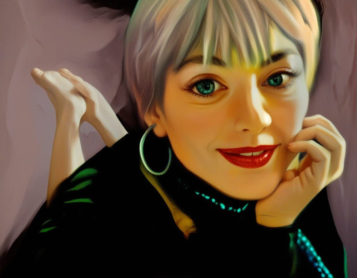 Surreal Woman Walking Through Vibrant Paint