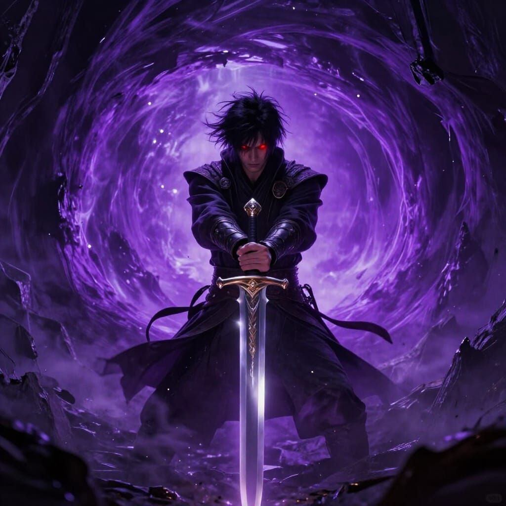 Dark Warrior Emerges from Portal in Lost Realm