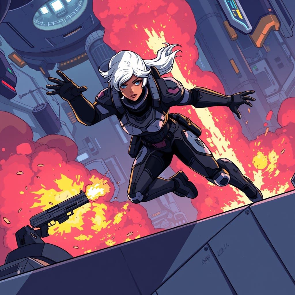 Female Commander Shepard Leaps into Sci-Fi Action