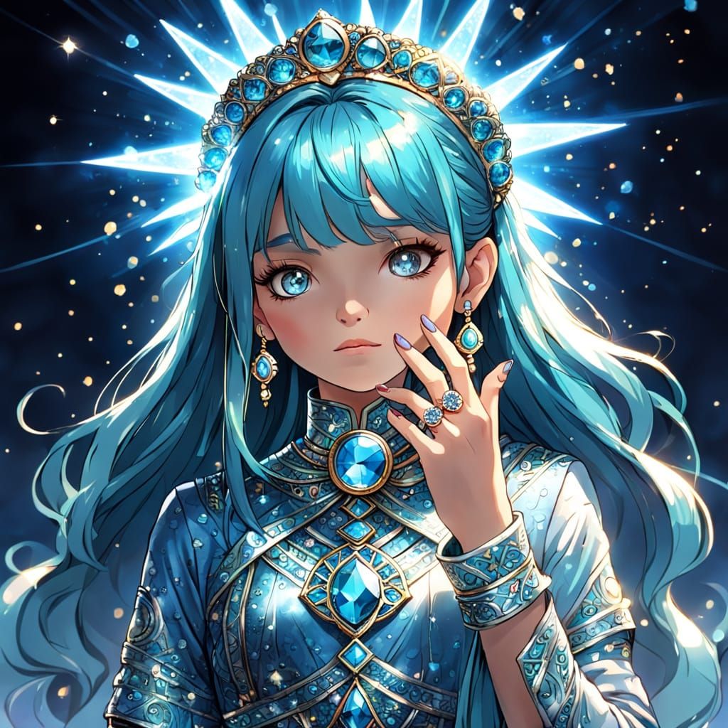 Majestic Goddess Adorned with Shimmering Jewels