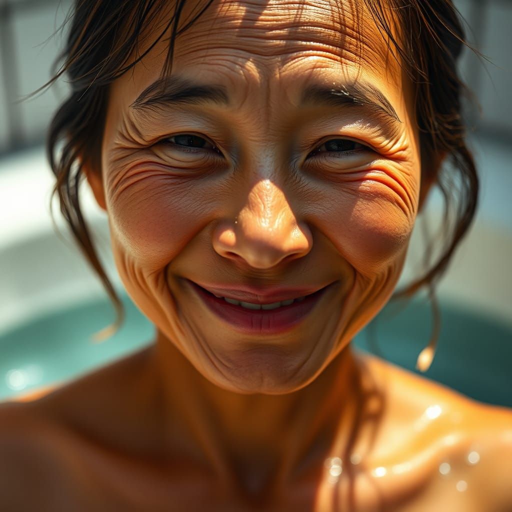 Radiant Portrait of Smiling Korean Woman