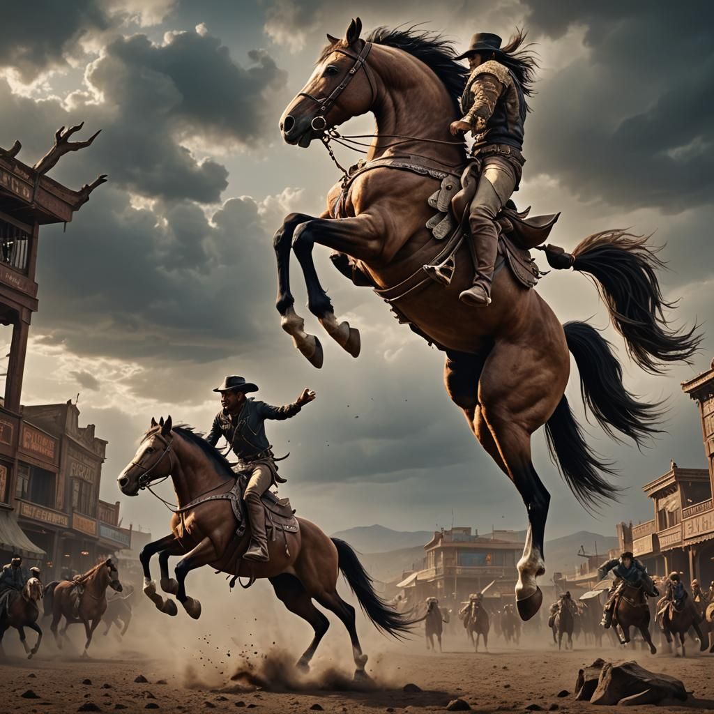 Bucking Bronco Digital Matte Painting