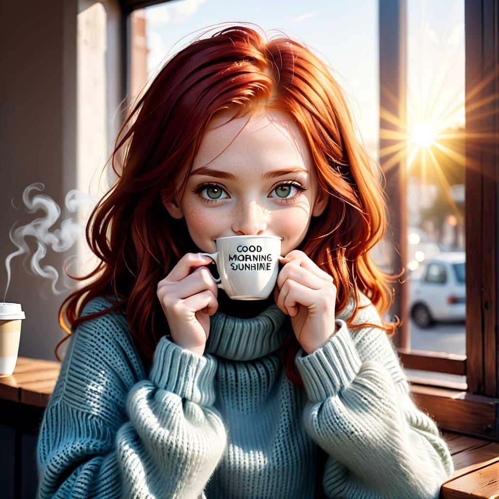 Cozy Morning Moment in Soft Pastel Colors