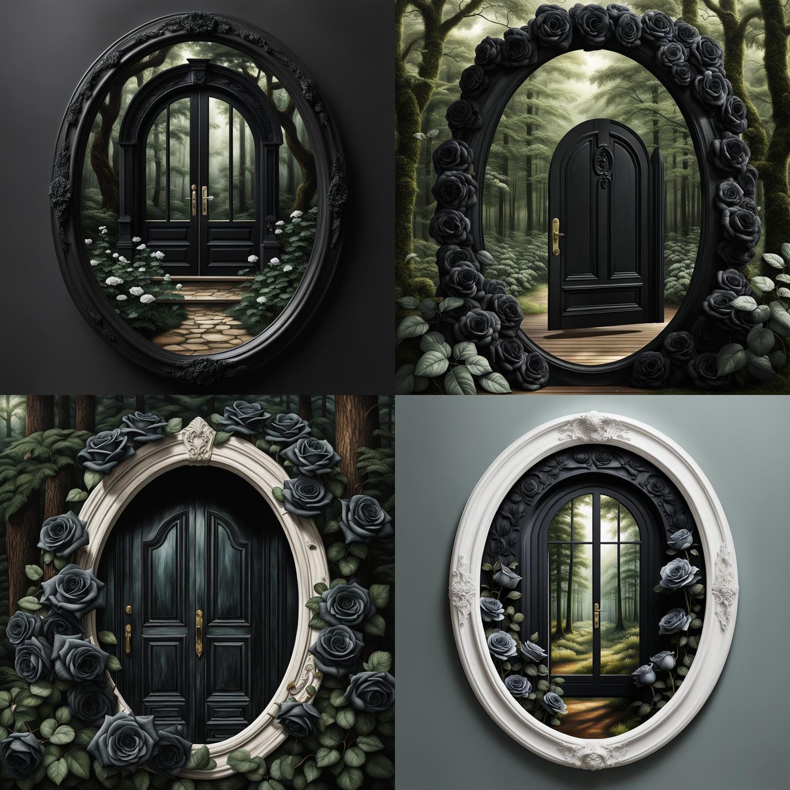 Dreamcore Portal in Hyperrealistic Dark Forest