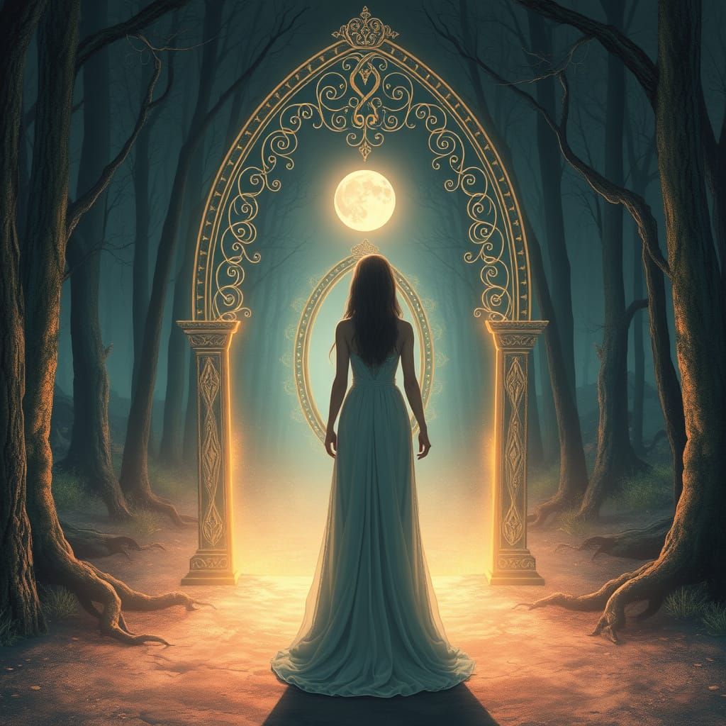 Mystical Mirror to Another World in Ethereal Style