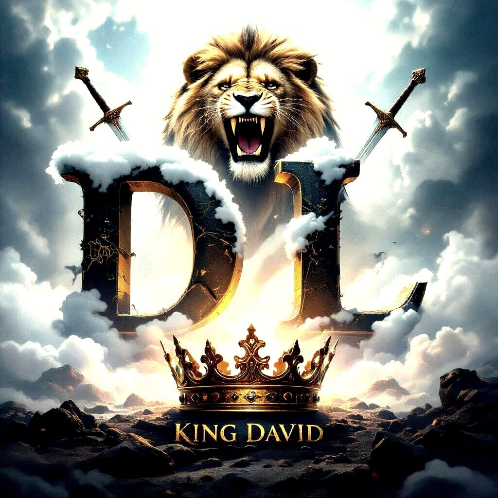 Lion King David with Swords and Clouds