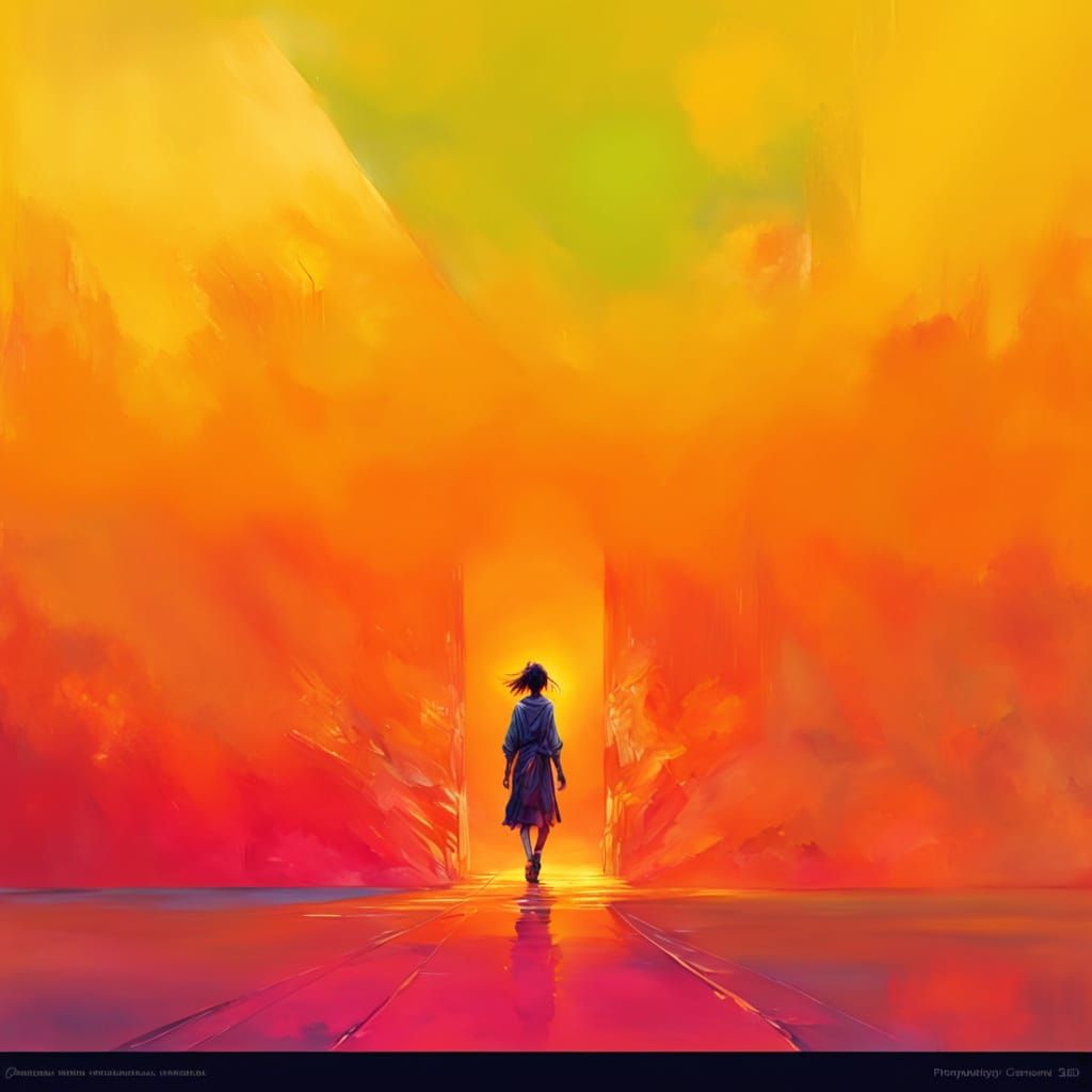 Dreamlike Doorway in Stylized Watercolor and Ink