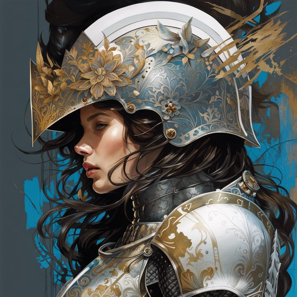 Knight in Bronze Armor with Intricate Details