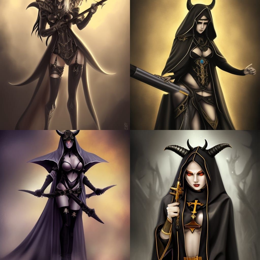Evil Nun Gunslinger Character Concept Art