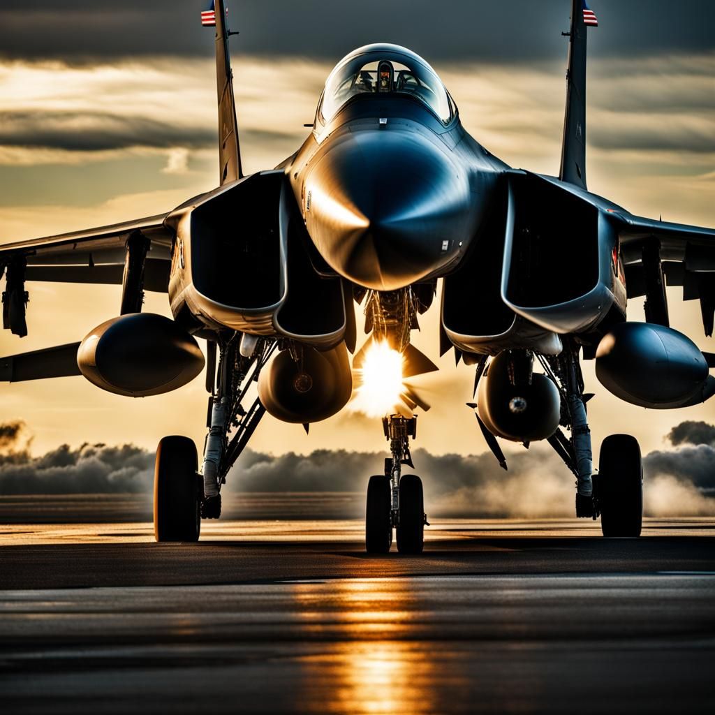 Hyperrealistic USAF Fighter Jet on Tarmac