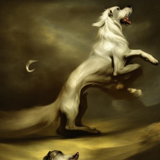 Irish Wolfhound in Dark Fantasy Style