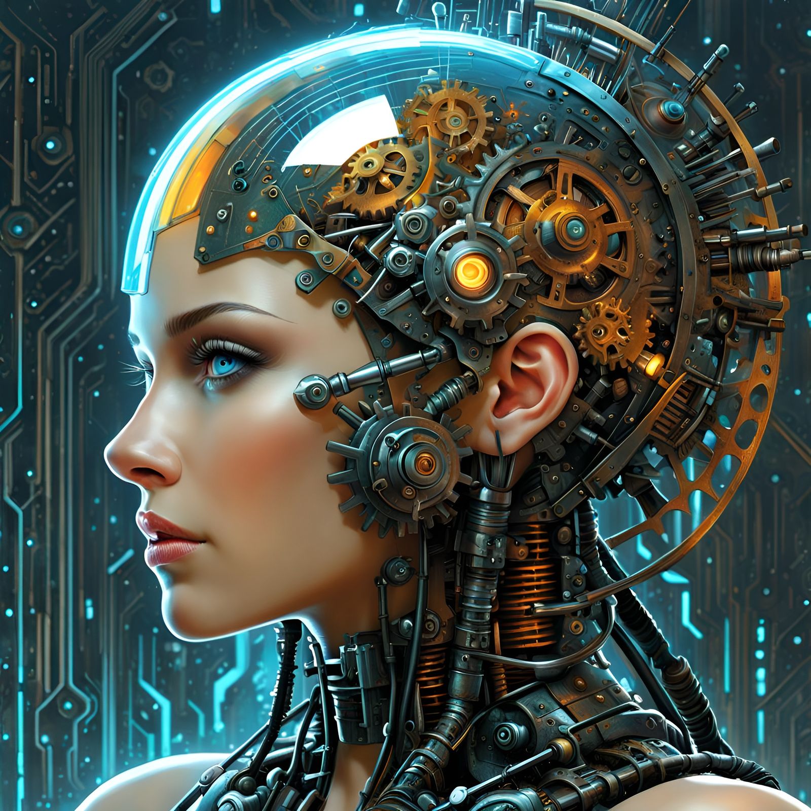 Cyborg Woman Brain Schematic 🧠🩶☢️ *2x*