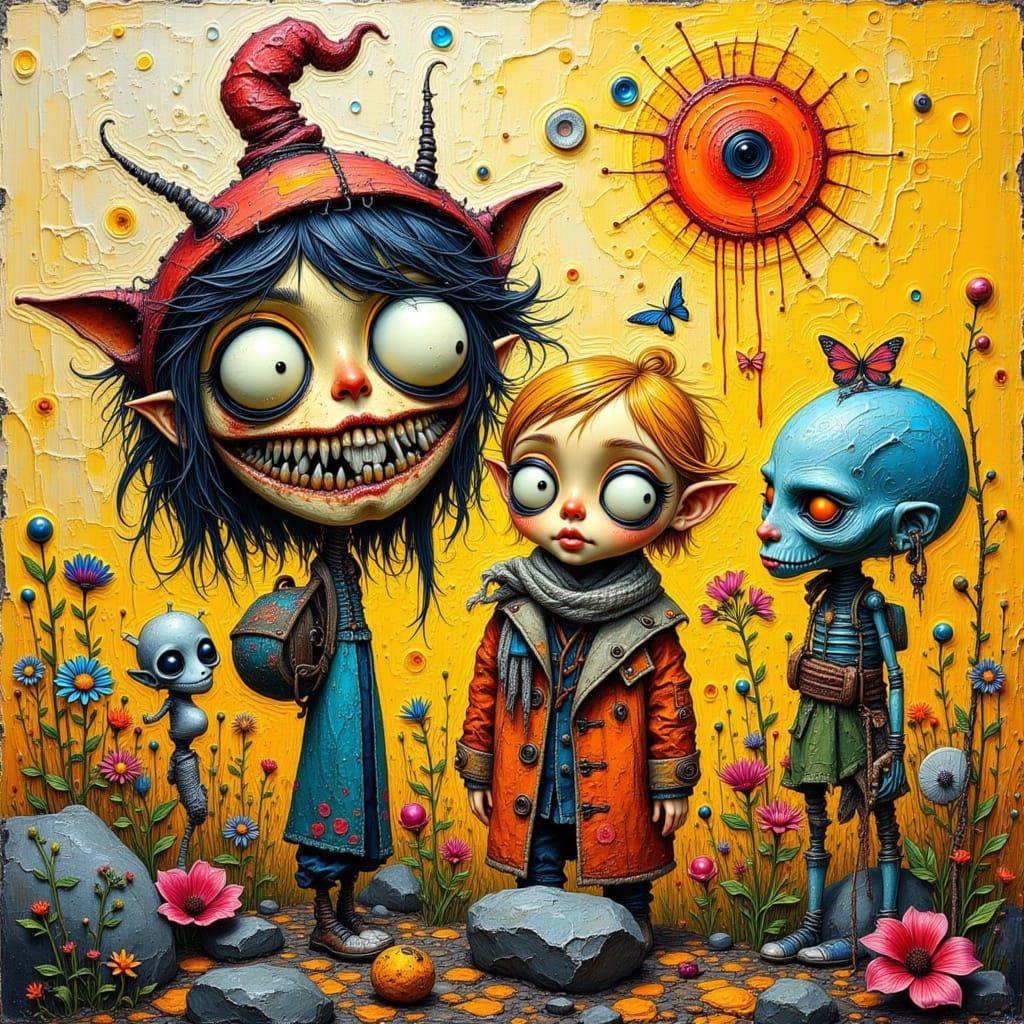 Chibi Figurines in Impasto Oil Painting