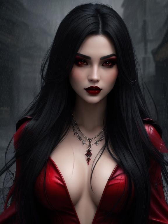 Peaceful vampire girl