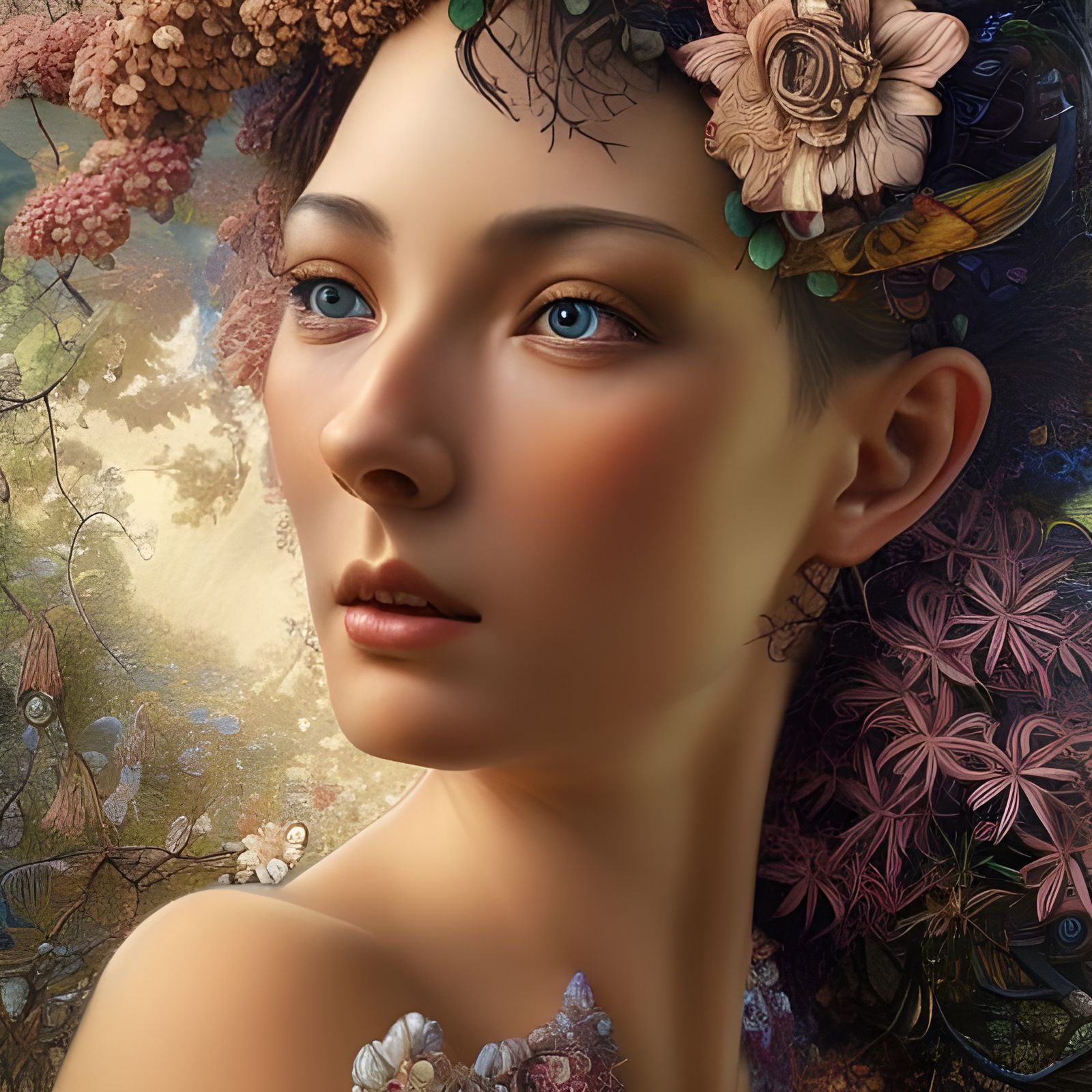 Hyperrealistic Nude Figure in Divine Light