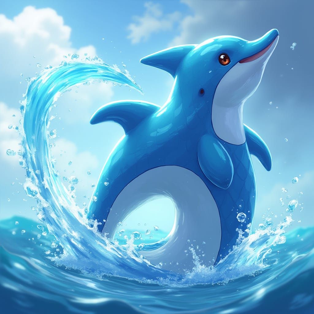 Majestic Dolphin Pokémon Leaps from Ocean Waves in Stunning ...